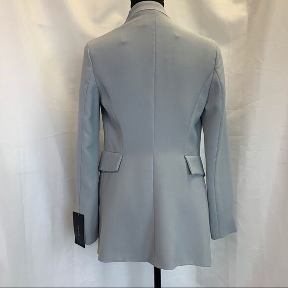 ZARA greyish pastel blue Open front blazer Sz XS NWT - Picture 5 of 12